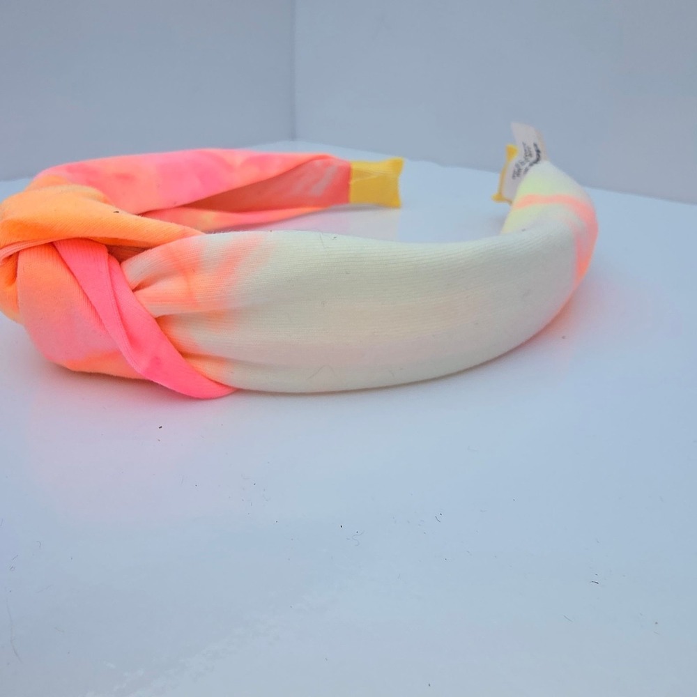 Claires Headband Womens Girls One Size Neon Tie Dye Knotted Padded Chunky Pink - Picture 10 of 12